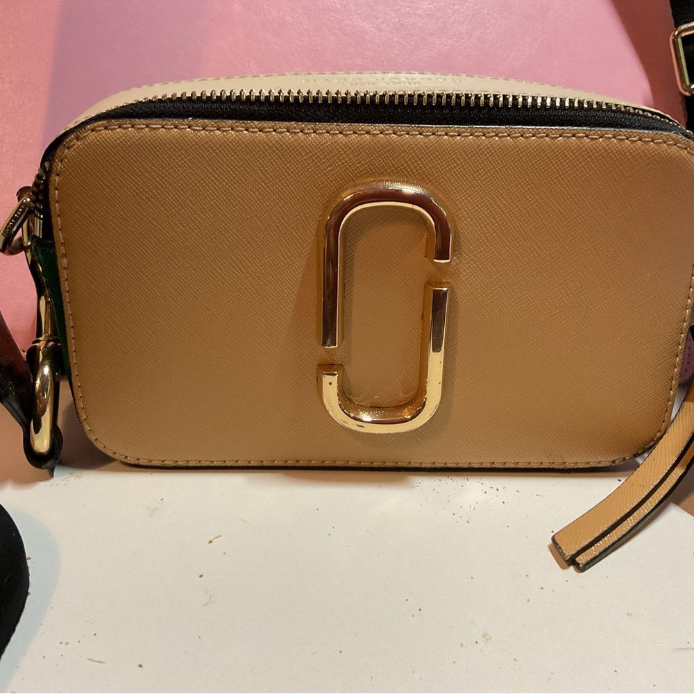 Marc Jacobs Tan Crossbody with Gold Double-J Logo